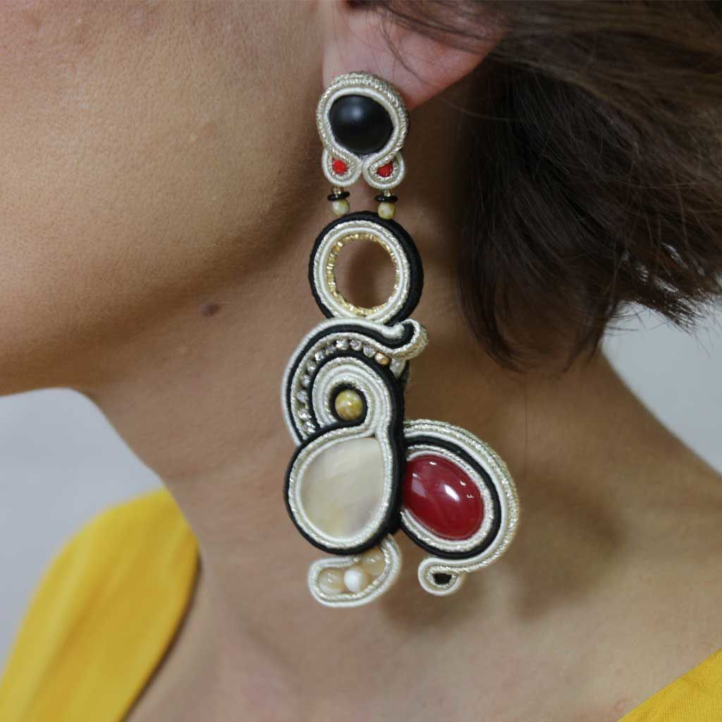 Pendientes-soutache-Gervera-Roja-1